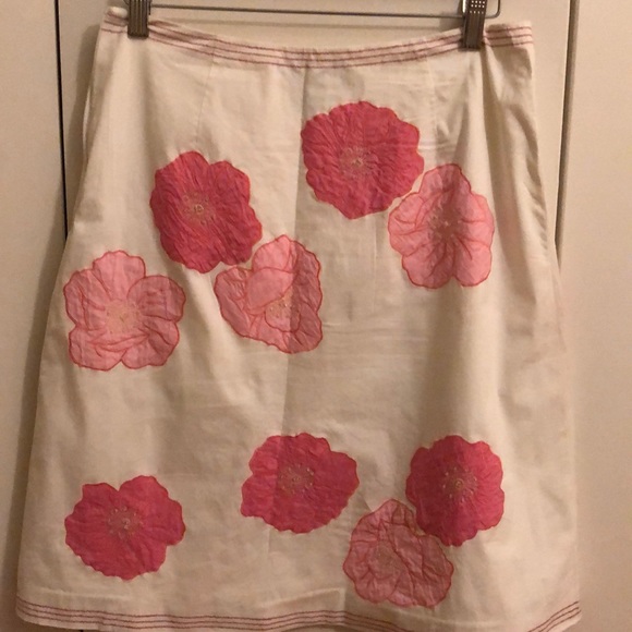 Like-New Kate Hill hibiscus 🌸 flower A-line skirt - Picture 3 of 7